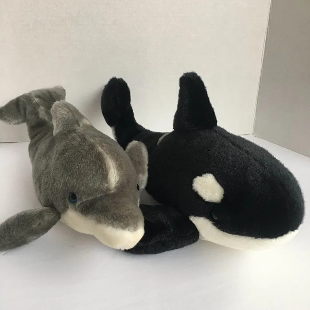 SeaWorld Orlando Parks Dolphin & Killer Whale Orca Stuffed Animal Plush Toys